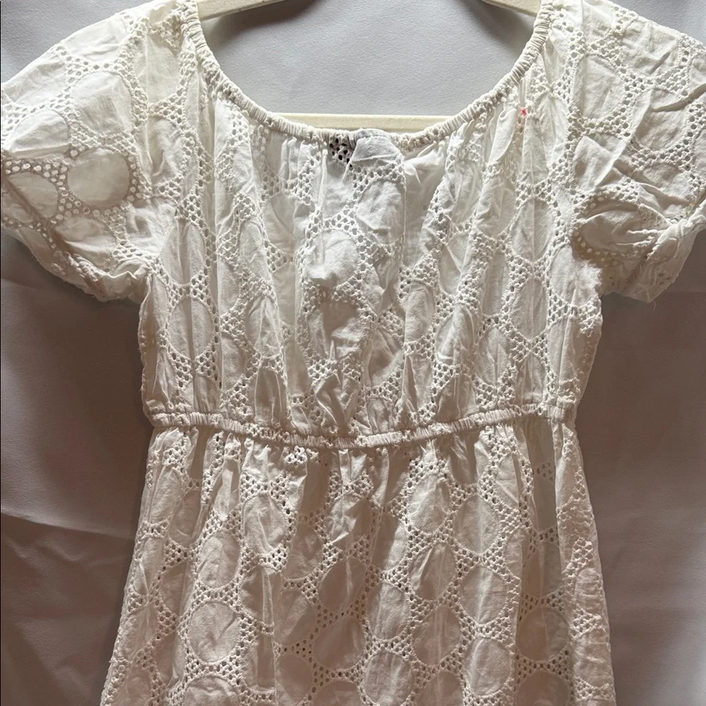 Eyelet Tie-Front Sundress‎ in Cream